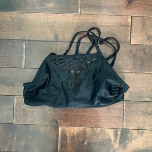 black high neck bikini top